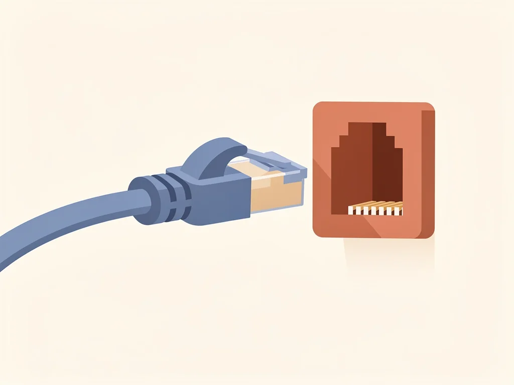 Cable de red desconectado a punto de reconectar